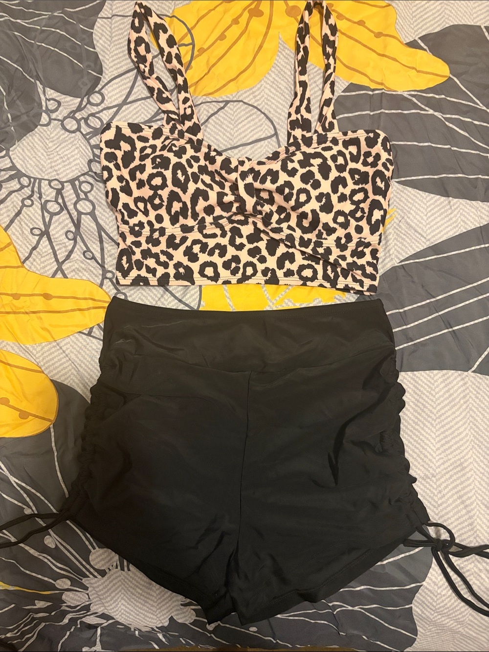 Black High-Waist Swim Shorts - Black